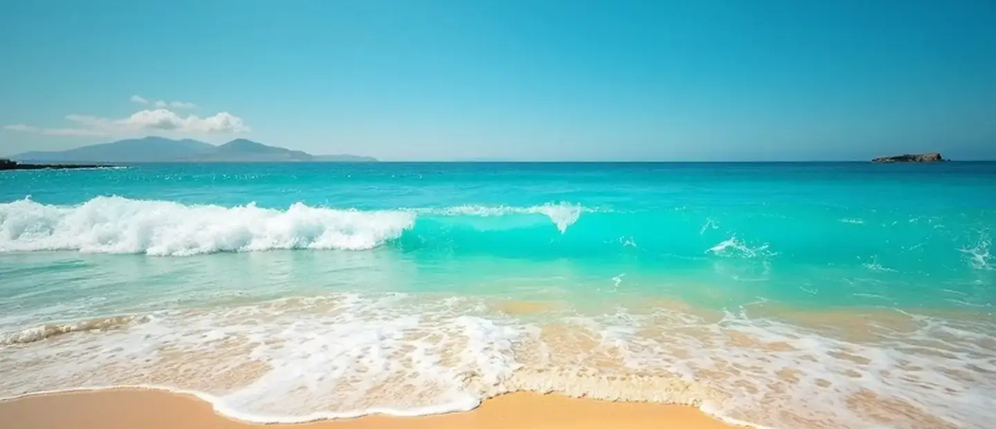 Surfer reitet eine Welle vor Fuerteventura