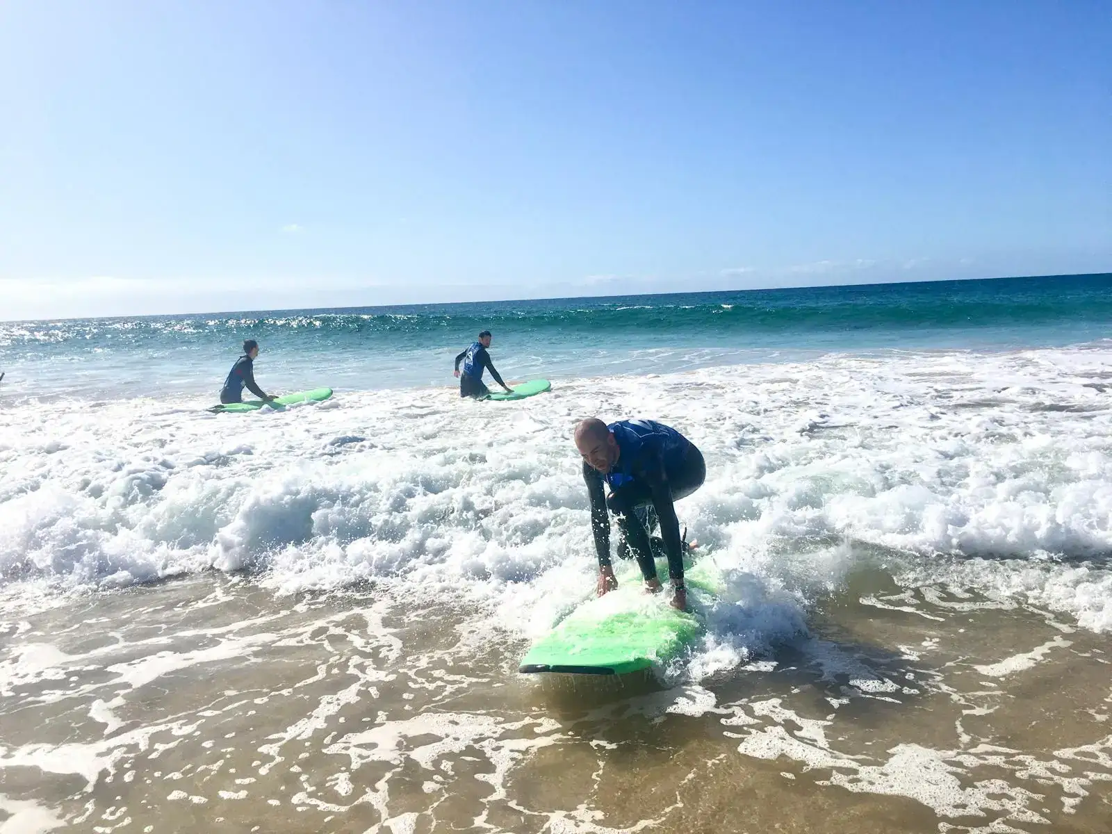 Take-off Training im Anfänger-Surfkurs auf Fuerteventura